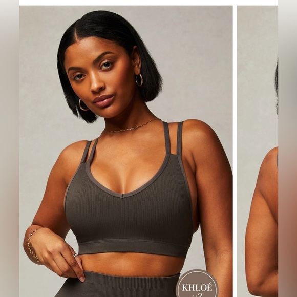 Other - Fabletics low impact seamless strappy bra Khloe V3 Taupe Slate Small NWOT